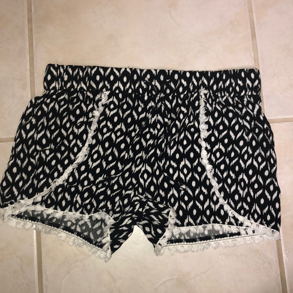 Black and White Print Shorts